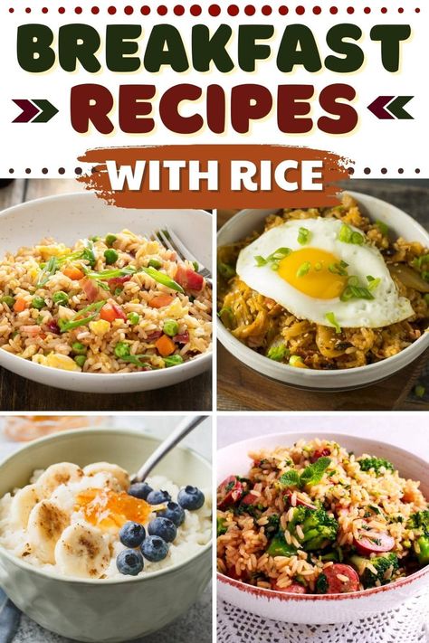 Eggs And Rice Breakfast Healthy, Rice Based Breakfast, Healthy Breakfast With Rice, Rice For Breakfast Mornings, Breakfast With Rice And Egg, Breakfast Rice Bowl Recipe, Fried Egg With Rice, Breakfast Fried Rice Sausage, Morning Rice Breakfast Recipes