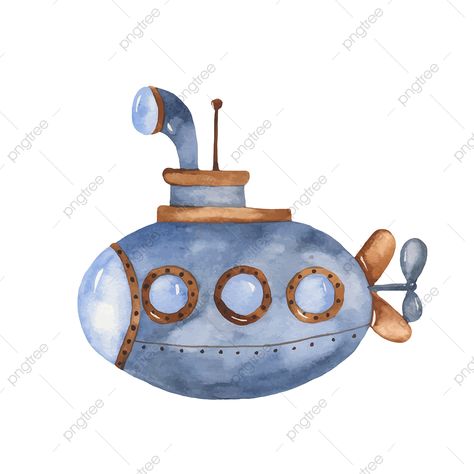 Submarine Underwater, Cartoon Submarine, Submarine Cartoon, Submarine Drawing, Drawing History, History Illustration, Sea Ship, Transportation Art, Idee Cricut