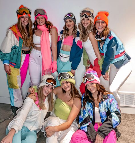 90s Aspen Theme, Aspen Themed Party Outfit, Snowboarder Costume Halloween, Apres Ski Party Outfit 80s, Snowboarding Costume Halloween, Colorful Dance Outfits, Apres Themed Party, 80s Ski Party Outfit, Ski Day Spirit Week