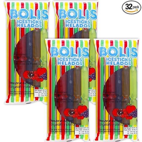 Amazon.com: Bolis Freezer Pops - 4 Packs of Frozen Ice Pops In Assorted Fruit Flavors (32 Freezer Popsicles) : Grocery & Gourmet Food Freezer Pops, Ice Cream Novelties, Freeze Ice, Frozen Ice, Juice Bar, Ice Pops, Fruit Flavored, Gourmet Food, Candy Recipes