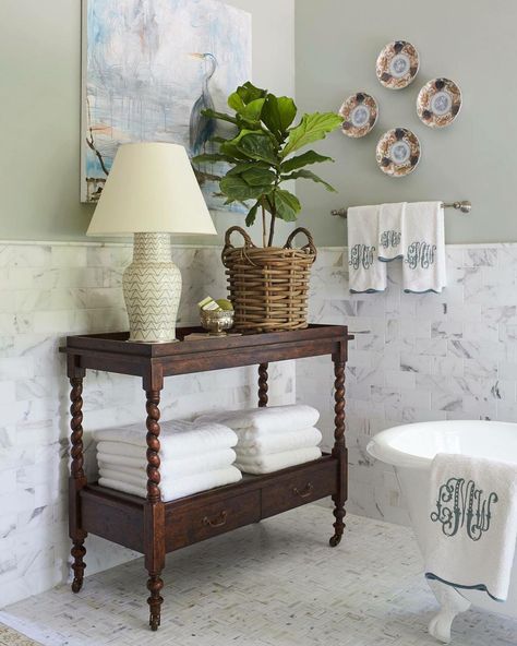 Meredith Ellis, Decorating With Antique Furniture, Glam Pad, Southern Living Homes, Bath Room, Cool Ideas, Southern Living, Beautiful Bathrooms, Bathroom Inspiration