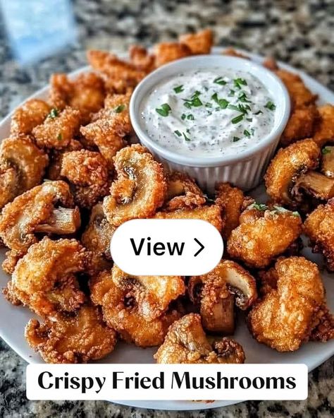 Lemon8 · Crispy Fried Mushrooms W/Cool Ranch Dip ✨ · @Care-w/Natasha Fried Mushroom Recipes, Fried Mushrooms, Ranch Dip, Cremini Mushrooms, Favorite Appetizers, Mushroom Recipes, 1 Cup, Cooking Tips, Italian Recipes