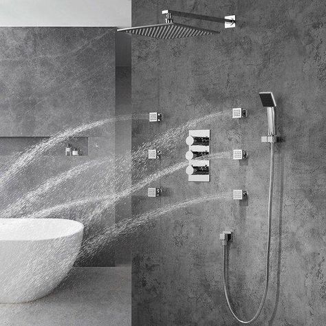 Rain Shower System, Rain Head, Led Shower Head, Homes Ideas, Fixed Shower Head, Luxury Shower, Rainfall Shower, Rain Shower Head, Shower Valve