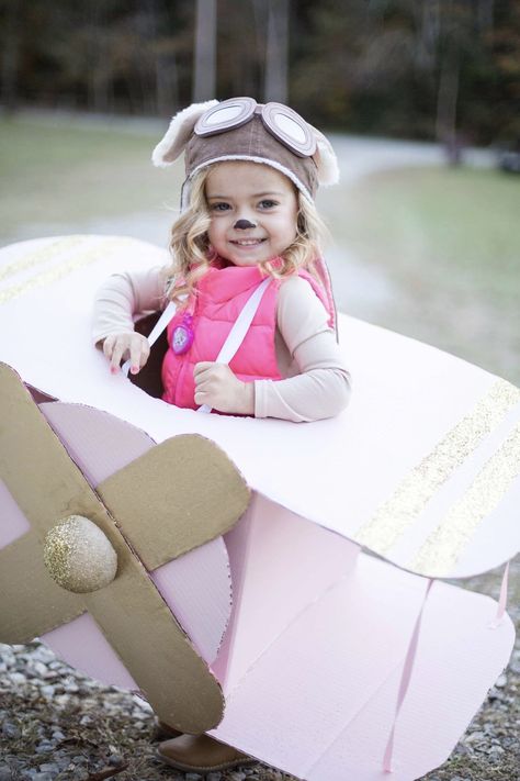 Halloween 2017 Toddler DIY Costume | Paw Patrol | Skye | Airplane | Puppy Makeup Face Paint Skye Costume Diy, Sky Paw Patrol Costume, Puppy Makeup, Skye Paw Patrol Costume, Paw Patrol Halloween Costume, Diy Laundry Room Shelves, Skye Costume, Airplane Diy, Paw Patrol Costume