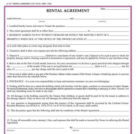 Printable Sample Residential Lease Agreement Template Form | Real Lease Agreement Free Printable, Printable Receipt, Room Rental Agreement, Apartment Lease, Tenancy Agreement, Real Estate Forms, Rental Agreement Templates, Rental Application, Contract Agreement