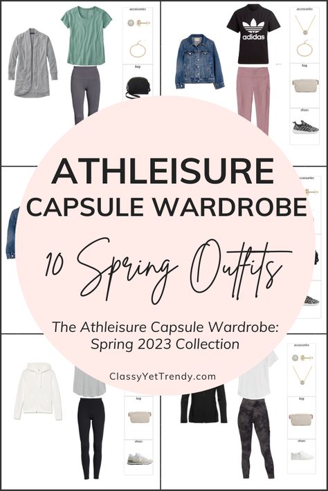 Athlesuire Outfit, Athleisure Outfits Spring, Athleisure Capsule Wardrobe, Athleisure Capsule, Spring Athleisure, Athleisure Outfits Summer, Classy Yet Trendy, Travel Capsule, Travel Capsule Wardrobe