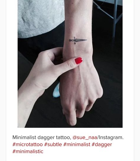 Minimalistic dagger Small Dagger Tattoo Simple, Tiny Dagger Tattoo, Lip Tats, Simple Dagger Tattoo, Knife Tattoo, Stick N Poke Tattoo, Doodle Tattoo, Dagger Tattoo, Poke Tattoo