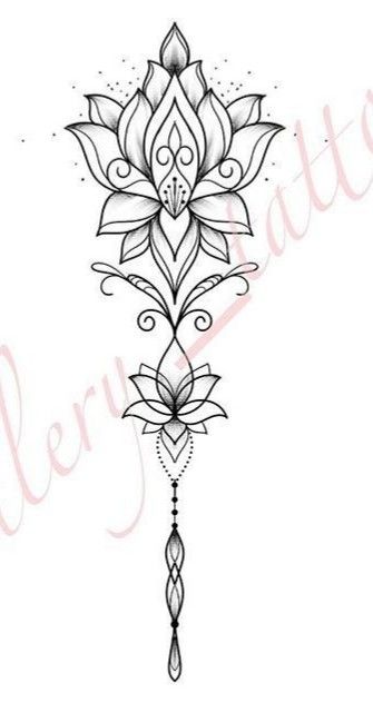 Lotusblume Tattoo, Unalome Tattoo, Tattoos For Women Flowers, Spine Tattoos For Women, Chest Tattoos For Women, Muster Tattoos, Mandala Tattoo Design, Wrist Tattoos For Women, Spine Tattoos