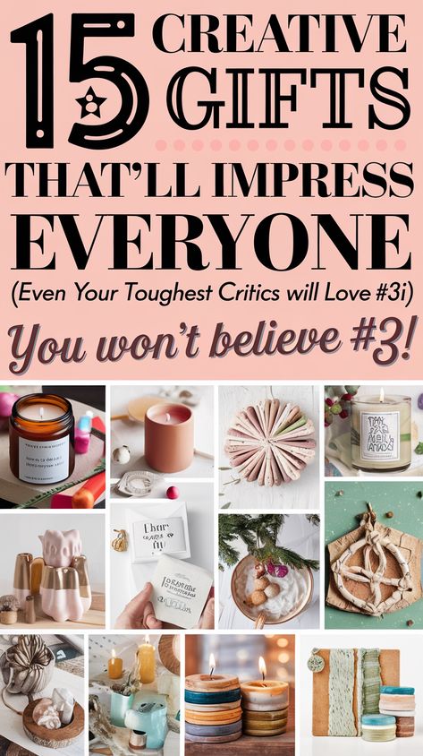 15 Creative DIY Gifts That'll Impress Everyone (Even Your Toughest Critics Will Love #3!) Handmade Gifts People Actually Want, Unique Homemade Gifts Diy, Diy Gifts That People Actually Want, Sentimental Gift Ideas Diy, Diy Gifts For Her Handmade, Nice Diy Gifts, Most Thoughtful Gifts, Ideas For Handmade Gifts, Gifts For Crafty Women