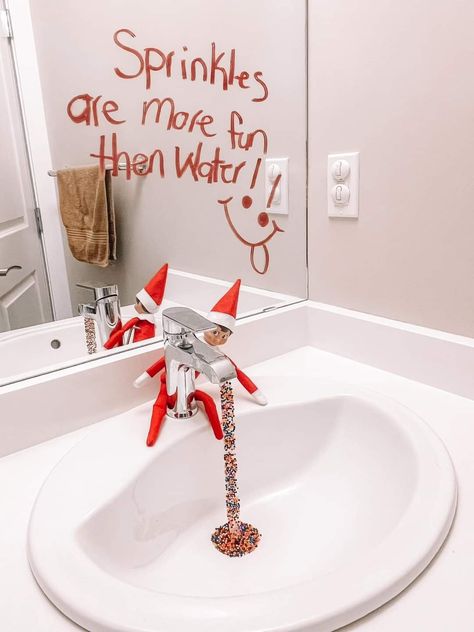 Elf On The Shelf Running Water, Elf On Shelf Sprinkle Faucet, Elf On The Shelf Croc Infested Water, Elf On The Shelf Sprinkle Sink, Elf Sprinkle Faucet, Elf On The Shelf Flour Mess, Elf 2023, Watering Trees, Elf Stuff