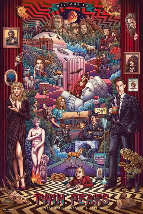 Twin Peaks Wallpaper, Twin Peaks Tv Show, Twin Peaks Characters, Twin Peaks Poster, Twin Peaks Tv, Wallpaper Film, Twin Peaks 1990, Twin Peaks Art, Screen Print Poster