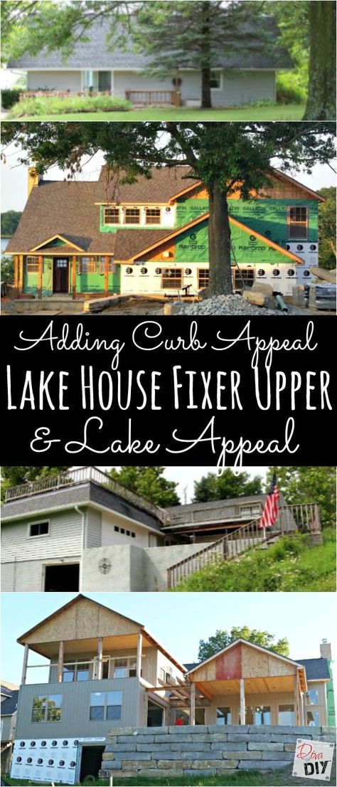 Curb Appeal is the crown jewel of any home. With our lake house fixer upper there are 2 areas of curb appeal. The front side and the lake side. Check out our curb appeal DIY ideas! Small Front Yard Curb Appeal, Brick House Curb Appeal, Curb Appeal Cottage, Mobile Home Curb Appeal, Bungalow Curb Appeal, Cheap Curb Appeal, Simple Curb Appeal, Ranch House Curb Appeal, Mid Century Modern Curb Appeal