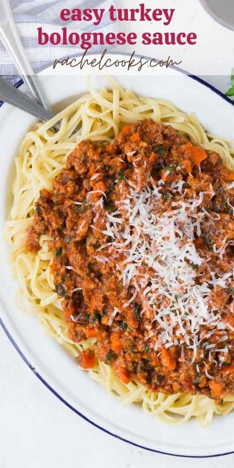 Turkey Bolognese Sauce, Easy Bolognese, Slow Cooker Bolognese Sauce, Slow Cooker Bolognese, Turkey Italian Sausage, Homemade Bolognese, Turkey Bolognese, Bolognese Sauce Recipe, Sausage Spaghetti