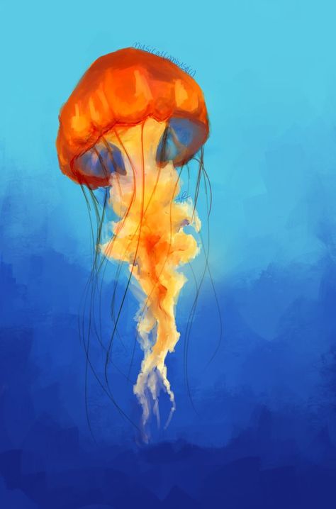 1000+ ideas about Jellyfish Painting on Pinterest | Jellyfish Art ... Analogous Watercolor Painting, Orange Jellyfish Painting, Blue And Orange Painting Ideas, Painting Jellyfish Easy, Sea Life Painting Easy, Jellyfish Painting Acrylic Easy, Jelly Fish Painting Acrylic, Arcliyc Painting, Jellyfish Painting Easy