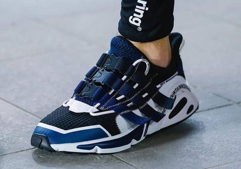 White Mountaineering x adidas LXCON Future Adidas Lxcon, Running Silhouette, Mountaineering, Fashion Wear, Air Max Sneakers, Paris Fashion, Boundaries, Paris Fashion Week, Navy And White