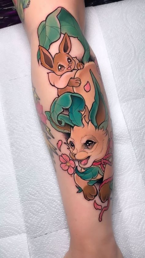 Little Leafeon dancing in the blossoms from today for the loveliest client 💕 thank you so much Laura, I had such a blast tattooing this… | Instagram Leafeon Tattoo, Leafeon Pokemon, Pokemon Nails, Outer Forearm Tattoo, Zelda Tattoo, Forearm Tattoo, So Grateful, Animal Tattoos, Thank You So Much