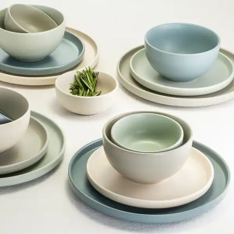 Rollo Artist's Blend 16 Piece Stoneware Dinnerware Set, Service for 4 - Bed Bath & Beyond - 37096093 Lunch On The Go, Entertaining At Home, Stoneware Dinnerware Sets, Stoneware Dinnerware, Lunch To Go, Stoneware Ceramics, Berry Bowl, Dessert Bowls, Kids Lunch