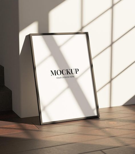 Simple frame mockup at the floor lit by ... | Premium Psd #Freepik #psd #wall-poster #poster-mockup #poster-frame #canvas-mockup Mockup Design Templates, Frame Mockup Free, Mockup Wall Art, Minimal Frame, Photo Mockup, Wall Art Mockup, Postcard Mockup, Restaurant Poster, Nursery Frames