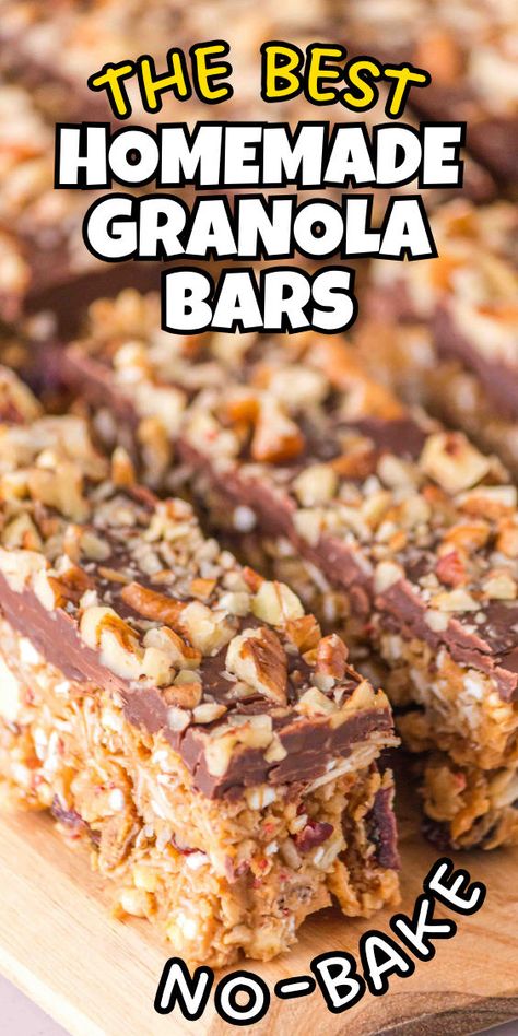 Granola bar recipe Chewy Granola Bars Homemade Healthy, Low Calorie Granola Bars, Granola Bars Homemade, Fruit Granola Bars, Chewy Granola Bars Homemade, Bake Granola Bars, Best Granola Bars, No Bake Granola, Homemade Granola Bar Recipe