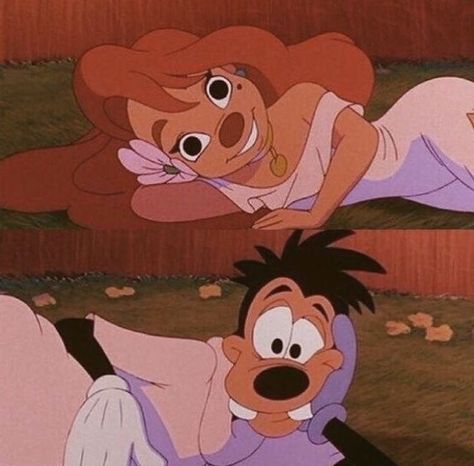 Couples In Cartoons, Max And Roxanne Matching Pfp, In Love Aesthetic Cartoon, Cartoons In Love, Couples Cartoon Aesthetic, Iconic Cartoon Couples, Cartoon Character Couples, Cartoon In Love, Love Cartoons Aesthetic