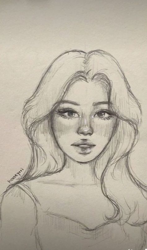 Easy Hair Drawings, Gravity Art, Beginner Sketches, Pencil Sketches, Easy Drawings Sketches, Pencil Art Drawings, Dessin Adorable, Anime Cartoon, Paint Art