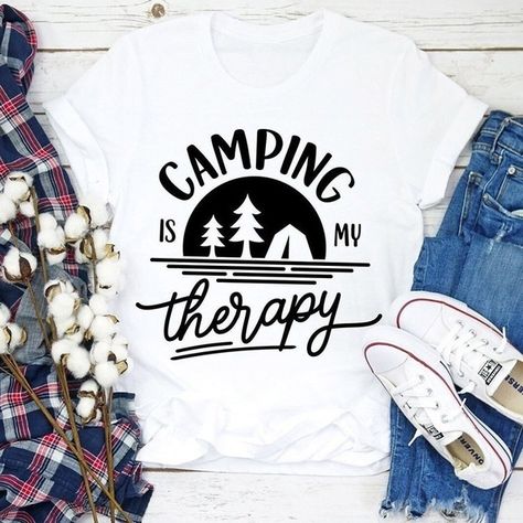 Camper Camping, Women Aesthetic, Women Camping, Alphabet Print, Happy Camper, Happy Campers, Funny Shirt, Graphic Tee Shirts, White T