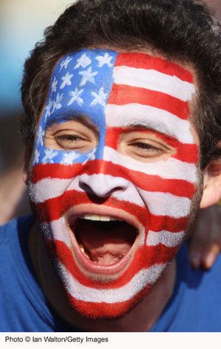 Flag Face Painting Designs: Flag Face Painting Designs: USA Flag Face Paint, World Cup Fans, Vancouver Photos, Usa Makeup, Flag Painting, Flag Face, Painting Tattoo, Unique Makeup, Women's World Cup