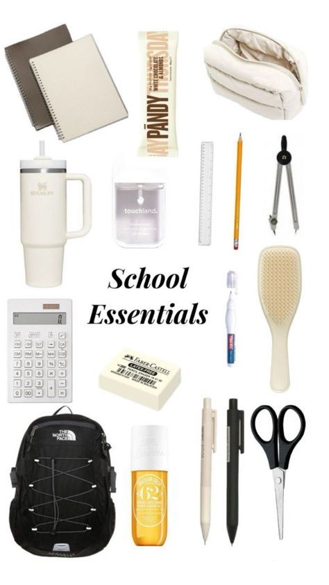 . #BacktoSchool #Backpack #BacktoSchoolShopping https://whispers-in-the-wind.com/back-to-school-bag-essentials-you-didnt-know-you-needed-but-totally-do/?back-to-school-what-to-pack-in-your-college-bag What School Supplies For 7th Grade, Supplies For School Aesthetic, School Supplies Color Scheme, Clean Girl Aesthetic School Supplies, It Girl School Supplies, Back To School Asthetics Supplies, Senior School Supplies List, Beige School Aesthetic, Clean Girl School Supplies