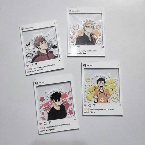 Homemade Anime Gifts, Cute Anime Gift Ideas, Haikyuu Diy Crafts, Anime Gifts For Friends Diy, Anime Gift Ideas Diy, Anime Craft Ideas, Aesthetic Penpal Ideas, Card Inspo Anime, Manga Crafts