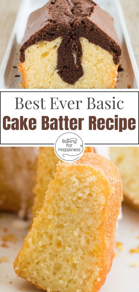 Basic Cake Batter Recipe, Batter Cake Recipe, How To Make Cake Batter, Plain Cake Recipe, Cake Batter From Scratch, Homemade Cake Batter, Beginners Baking, Beginner Baking Recipes, Low Fat Cake