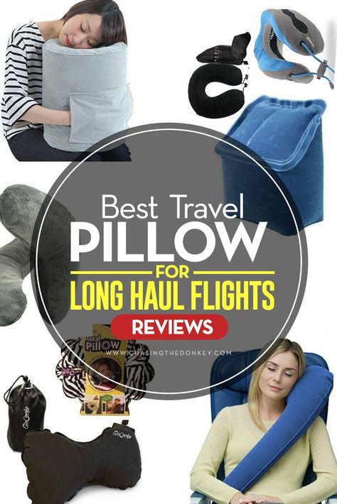 Best Travel Pillow for Long Haul Flights: Reviews  If you’ve checked out my blog post about long haul flights, you already know what you need and don’t need. One debatable item about what to bring on a long haul flight is a travel pillow. Necessary or not? I say yes – lugging about a travel pillow isn’t for everyone, in fact, my guess is you have come across a lot of chatter about the travel pillow - but you need one, and here are the best ones. Best Travel Accessories For Long Flights, Best Neck Pillows For Travel, Best Neck Pillow For Flying, Best Travel Pillow Airplane, Trendy Travel Accessories, Travel Pillow Airplane, Long Haul Flights, Best Airplane, Travel Outfit Plane