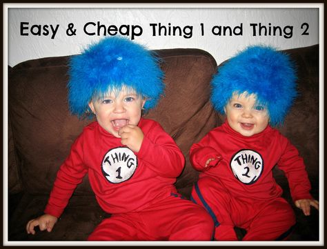 Easy & Cheap Thing 1 and Thing 2 Costumes Thing One And Thing Two Costumes, Thing 1 Costume, Thing One And Thing Two, Thing 1 And Thing 2, White Coats, Thing One, Sippy Cups, Diy Toddler, Easy Cheap