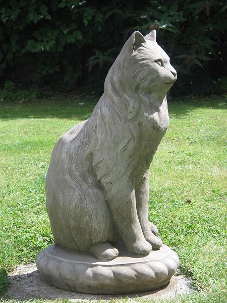 Cat Pee, Cat Sculpture, Long Haired Cats, Cat Spray, Sitting Position, Cat Garden, Uk Images, Cat Artwork, Cat Statue