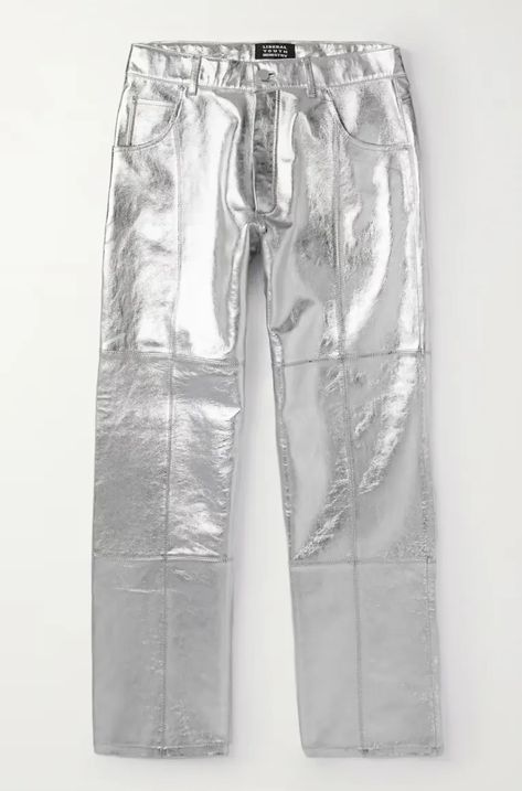 Metallic Trousers, Streetwear Trousers, Silver Pants, Scandinavian Aesthetic, Metallic Pants, Y2k Pants, Dolce E Gabbana, Leather Trousers, Tiger Of Sweden