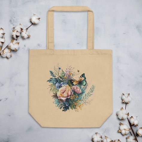 Wildflower Tote Bag, Women Gift Bag, Floral Botanical Tote, Vintage Flower Bag, Shopping Tote Bag by LadybugDesignsMI on Etsy Library Bag, Floral Tote Bag, Open Main, Birthday Gift Bags, Eco Tote Bag, Gift Totes, Great Gifts For Women, Cool Gifts For Women, Bags Aesthetic