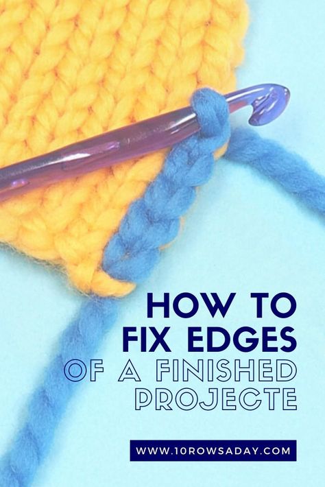 Step-by-step knitting tutorial that explains how to fix uneven side edges of a knitted project like a blanket or a scarf. Knitting Edges And Borders, Knitting Borders, Knit Borders, Knitting Edges, Knitting Hacks, Side Edges, Knitting Help, Knitting Stitches Tutorial, Knitting Basics