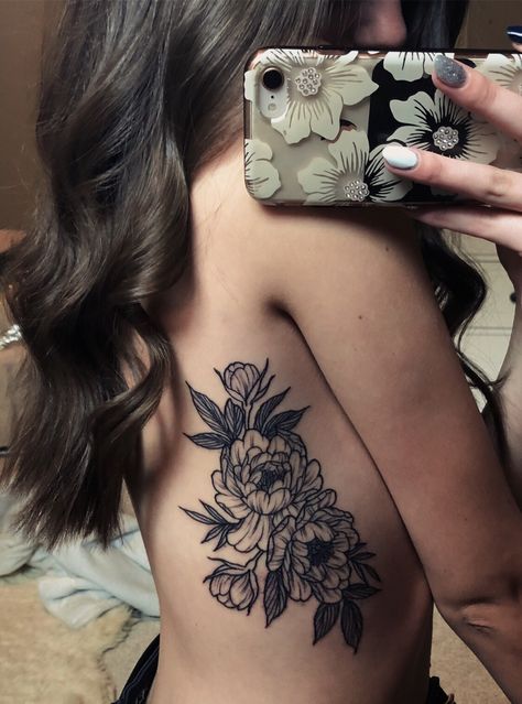 Neo Traditional Tattoo Sleeve Woman, Cover Up Script Tattoos, Savannah Tattoo Name, Coffin And Flowers Tattoo, Dark Tattoo Women, Woman Covered In Tattoos, Rib Coverup Tattoos For Women, Feminine Leg Tattoos Thigh Piece, Black Work Floral Tattoo