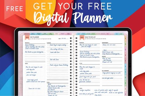 Free Digital Planner For 2022 - World of Printables Organization Papers, Free Planner Pages, World Of Printables, Free Planner Templates, Free Digital Planner, Hourly Schedule, Online Planner, Free Budget, Budget Holidays