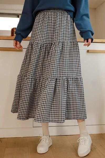 Checkered Midi Skirt Outfit, Checkered Long Skirt Outfit, Checkered Midi Skirt, Checkered Maxi Skirt, Checkered Maxi Skirt Outfit, Long Gingham Skirt, Gingham Midi Skirt, Gingham Maxi Skirt Outfit, Black And White Checkered Skirt Outfit