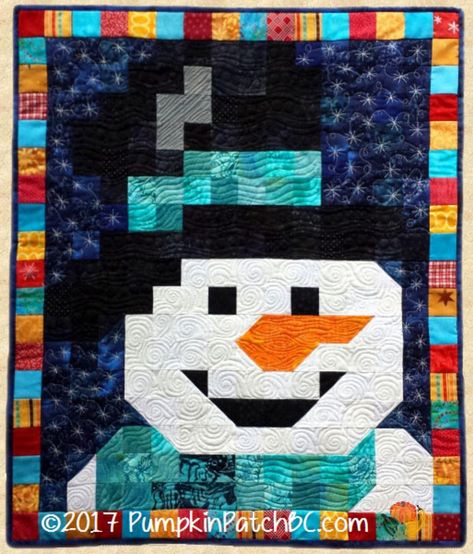 Quilt Patterns With Stars, Quilt Scenes, Snowman Quilt Patterns, Christmas Quilts Ideas Free Pattern, Snowmen Quilts, Snowman Quilts, Accuquilt Quilts, Alaska Quilt, Pixel Quilt Pattern