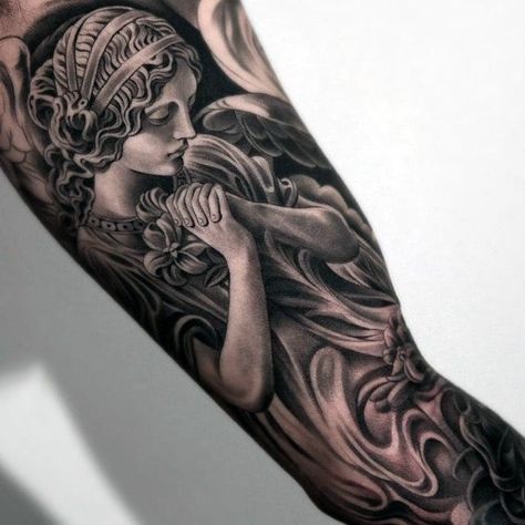 Inside Bicep Tattoo, Inside Of Arm Tattoo, Bicep Tattoo Men, Men Masculine, Inner Arm Tattoos, Inner Bicep Tattoo, Mary Tattoo, Inner Arm Tattoo, Cross Tattoos For Women