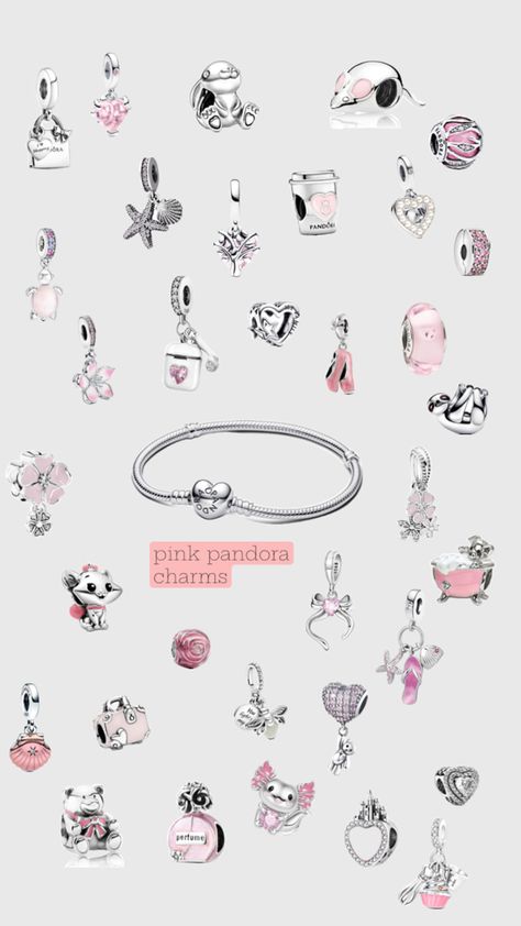 Pink Pandora Charms, Pandora Charms Pink, Pandora Bracelet Charms Ideas, Pandora Bracelet Designs, Bracelet Charms, Pandora Bracelet Charms, Pandora Bracelet, Christmas Wishlist, Pandora Charms