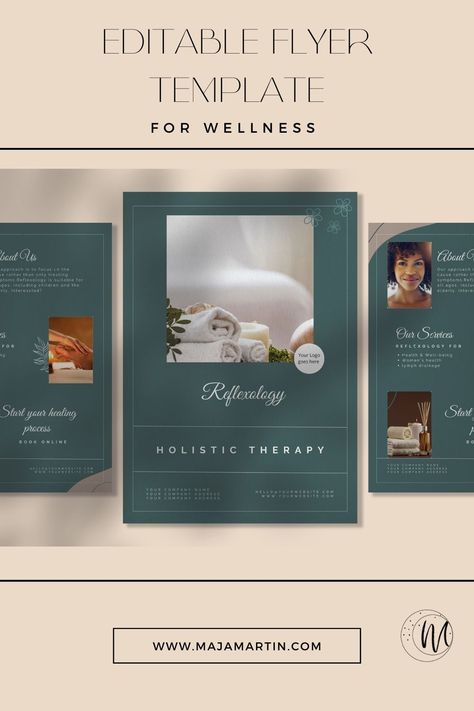 Massage Brochure Ideas, Wellness Flyer Design, Massage Flyer Design, Wellness Flyer, Massage Flyer, Spa Flyer, Massage Therapy Business, Acupressure Therapy, Design Campaign