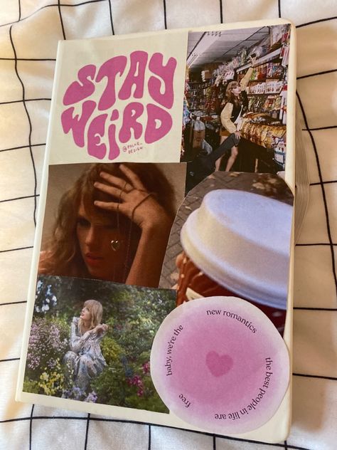 Taylor Swift Book Cover Design, Binder Cover Ideas Aesthetic, Notebook Ideas Cover Design Diy Aesthetic, Notebook With Stickers On The Cover, Taylor Swift Notebook Cover Ideas, Personalized Notebook Cover Ideas, Notebook Collage Cover, Notebooks Aesthetic Cover, Diy Notebook Cover Aesthetic