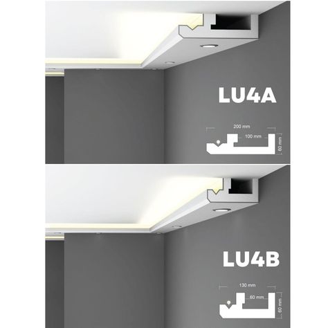 COVING DOWNLIGHT LED PLASTER COATED EPS Ceiling Wall LU4 *PREMIUM* Cornice | eBay Polystyrene Coving, Led Light Strip, Light Strip, Led Light Strips, Cornice, Strip Lighting, Led Light, Hallway, Led Lights