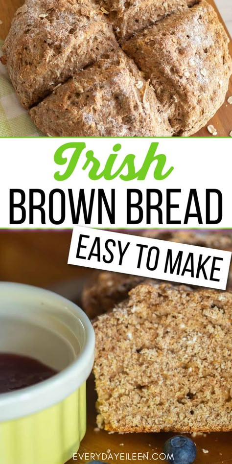 An authentic Irish Brown Bread. This bread is so quick and easy to prepare. Perfect with marmalade or jelly for breakast or soup or stew for dinner. Double the recipe as it freezes well too. Irish Brown Bread Recipe, Brown Bread Recipe, Irish Brown Bread, Irish Recipes Authentic, Irish Bread, Irish Soda Bread Recipe, Biscuit Bread, Brown Bread, Irish Soda Bread