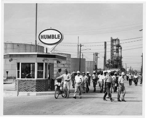 A long time ago, Exxon was once known as Humble Oil. Check out the old-timey photos we dredged up from our archives! http://www.chron.com/local/history/economy-business/article/The-march-from-Humble-Oil-to-Exxon-dates-back-7943392.php Standard Oil Company, Texas Oil, Camp House, Texas Places, Oil Field, Standard Oil, Old Gas Stations, Oil Industry, Texas Style