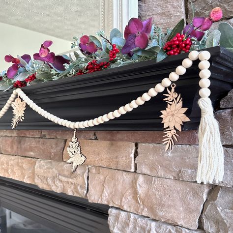 Deck the Halls! ❄️ Home Decor Sale! 20% Off for 2 Days Only! 20% OFF ALL CHRISTMAS GARLANDS AND ORNAMENTS #christmastreegarlands #christmasgarlands #treegarlands #christmasornaments #uniquechristmasornaments #ncaaornaments Wood Beaded Garland, Inspirational Keychains, Wood Garland, Wood Journal, Wood Invitation, Christmas Garlands, Unique Christmas Ornaments, Garland Christmas, Home Decor Sale