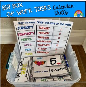 Big Box of Work Tasks: Calendar Skills Edition Printable Hands, Task Calendar, Core Vocabulary Activities, Calendar Skills, Work Folders, Special Needs Teacher, Sorting Mats, Alphabet Sounds, Core Words