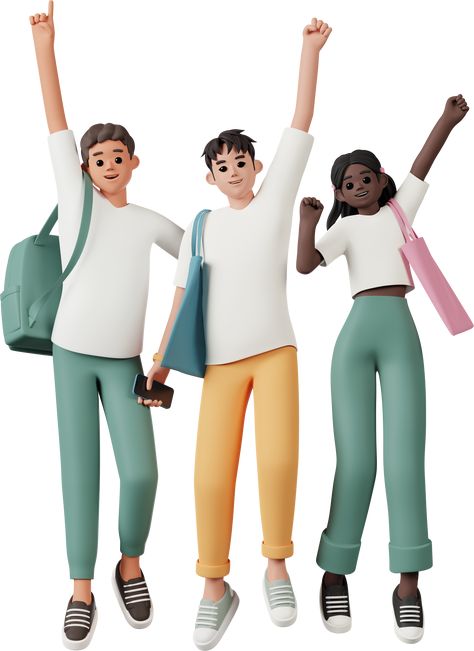 Human Illustration Character Design, Jumping Illustration, Nigerian Independence, Student Illustration, Woman Friends, Wave Clipart, Student Clipart, 3d People, People Clipart